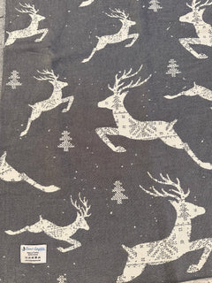 Christmas Reindeer Snowflake Turkish Cotton Throw Blanket 56×72 – Soft Organic Holiday Decor Gift-5