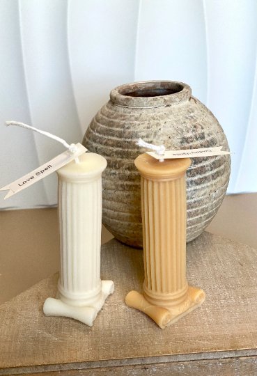 Roman Column Pillar Candle - Handcrafted Soy Wax Decor for Elegant Home Styling-1