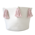 Rose Pink Tassel Basket - Medium-0