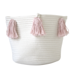 Rose Pink Tassel Basket - Medium-0