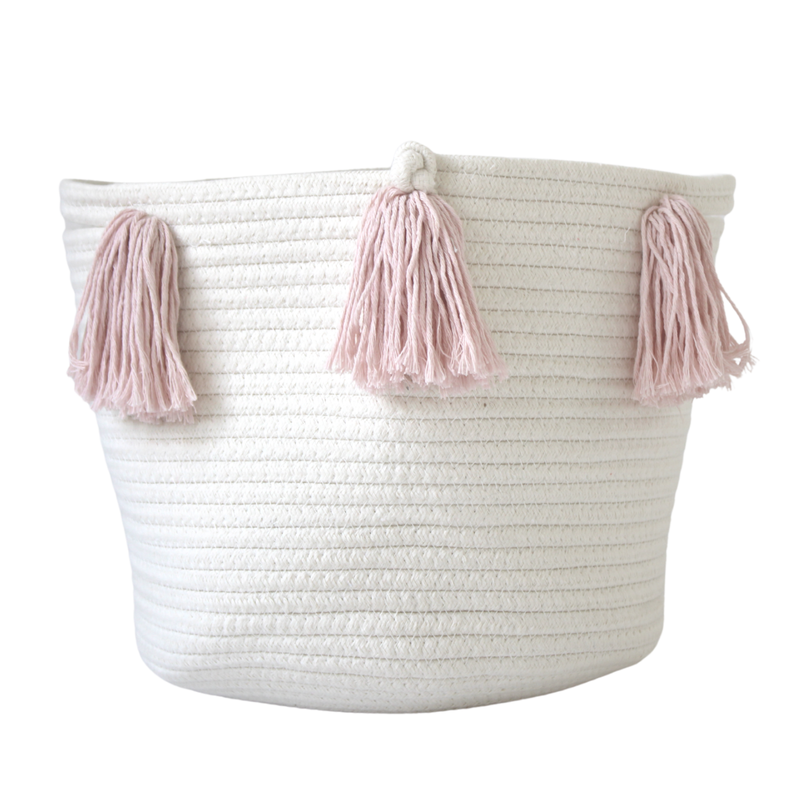 Rose Pink Tassel Basket - Medium-0