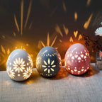 Set of 3 Ceramic Decorative Lamp 4" H(Egg)-3