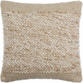 Ivory Braided Knit Texture Cottage Farmhouse Wool Accent Pillow - Clearance