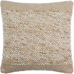 Ivory Braided Knit Texture Cottage Farmhouse Wool Accent Pillow - Clearance