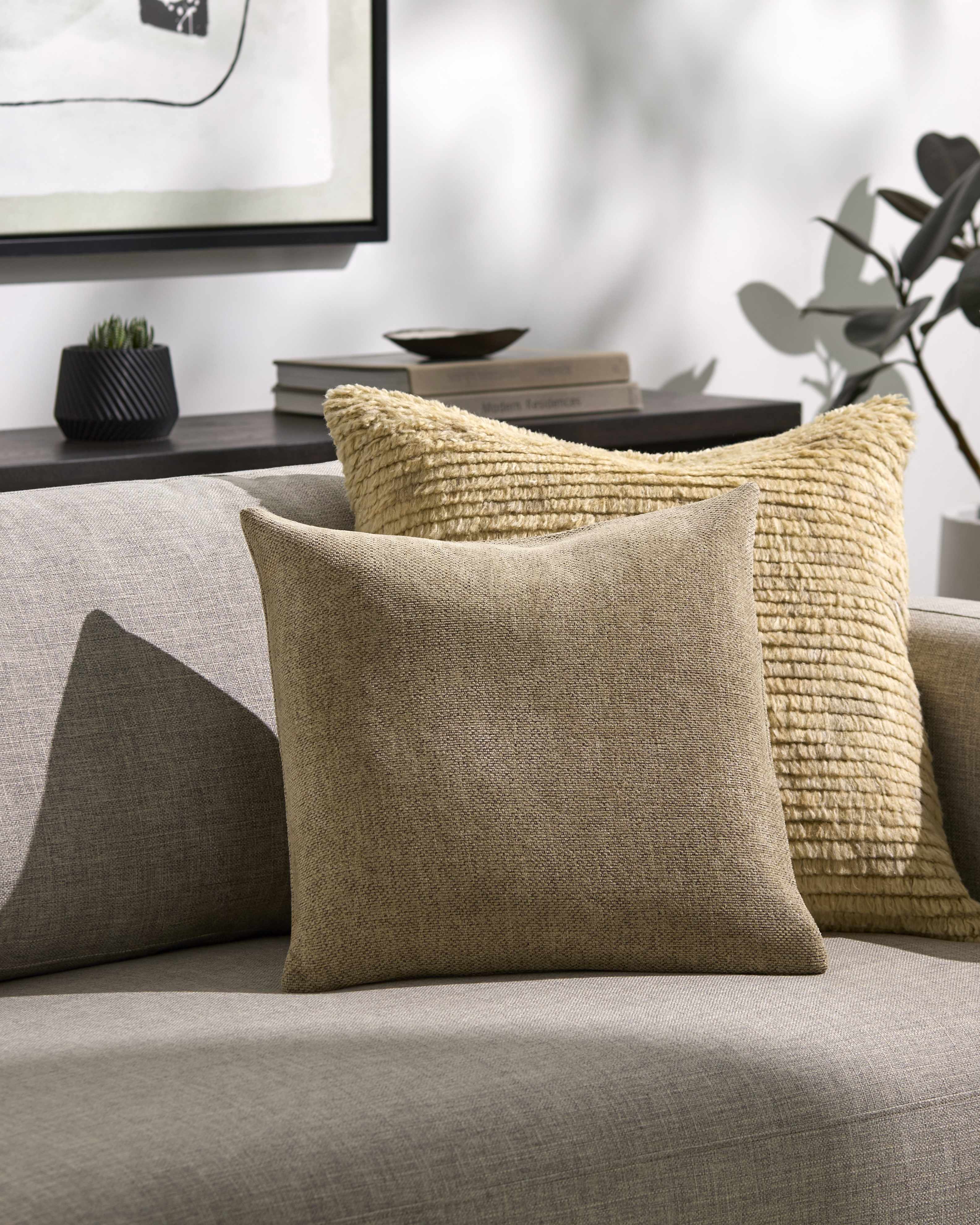 Reijo Tan Linen Look Accent Pillow-0