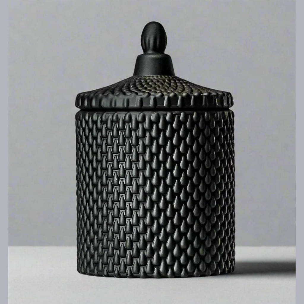 Elegant Glass Candle - Matte Black-0