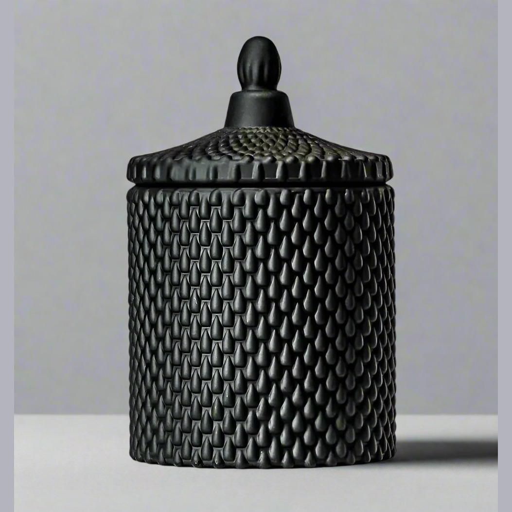 Elegant Glass Candle - Matte Black-0