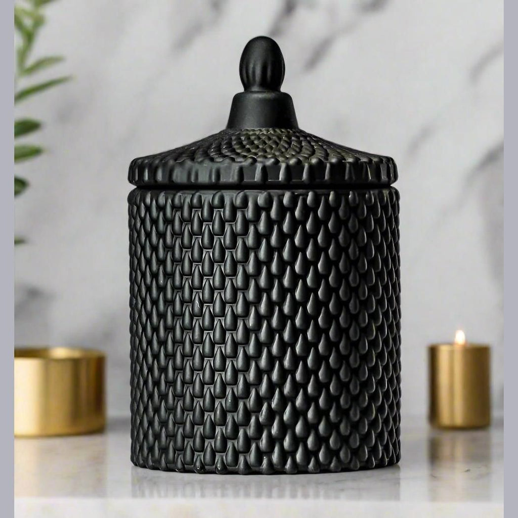 Elegant Glass Candle - Matte Black-1