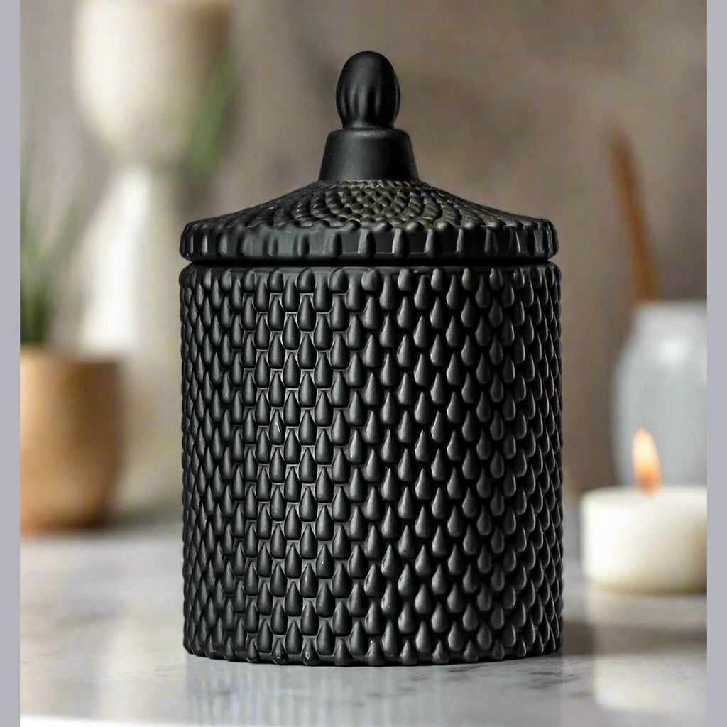Elegant Glass Candle - Matte Black-2