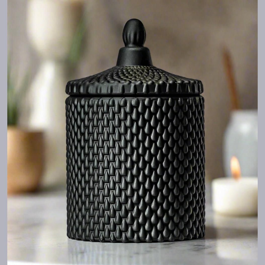 Elegant Glass Candle - Matte Black-2