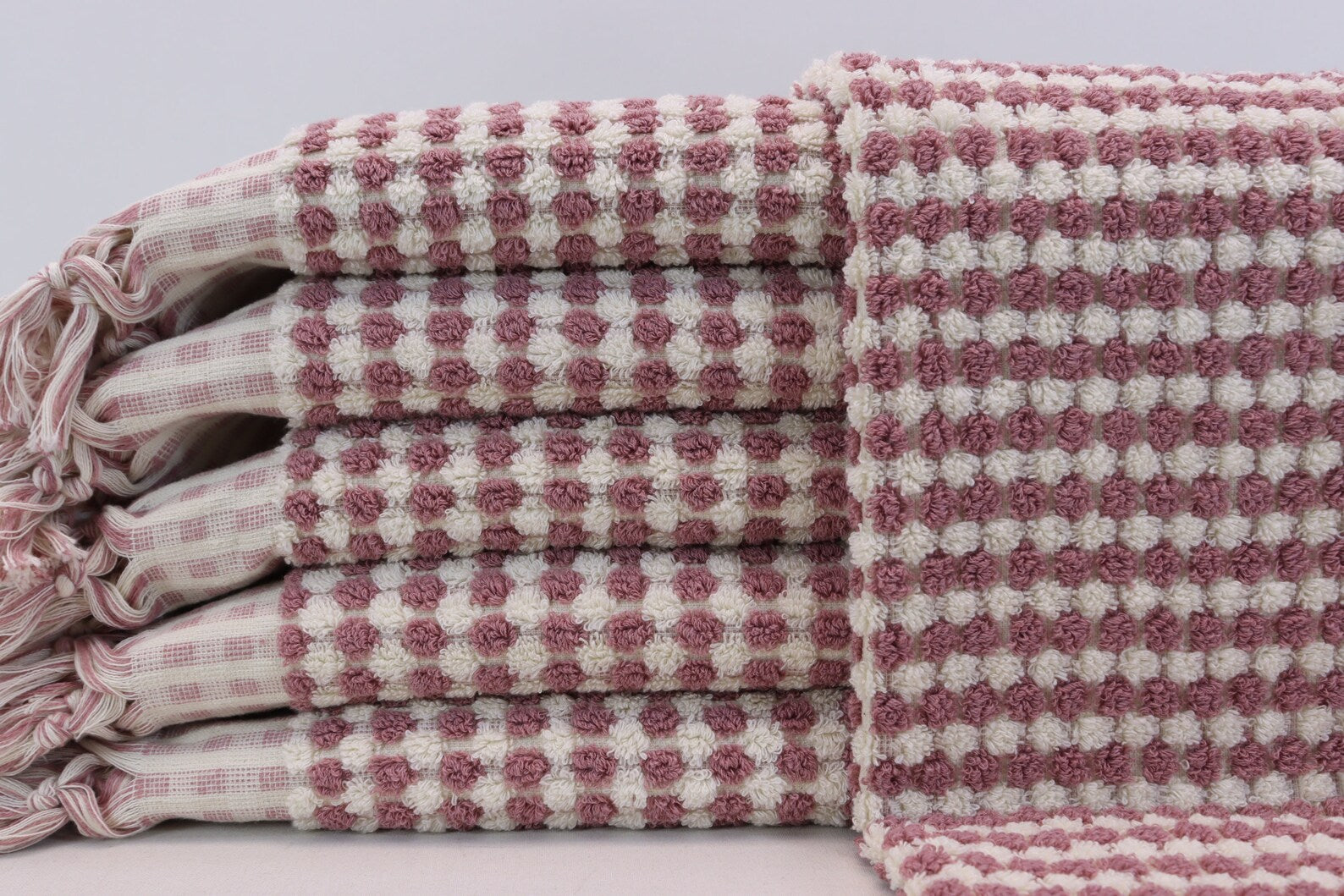 BUBBLE SALMON TERRY HAND TOWEL-0