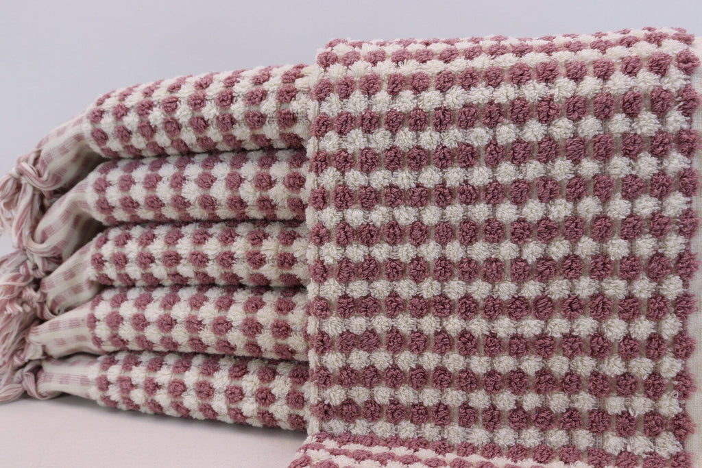 BUBBLE SALMON TERRY HAND TOWEL-1