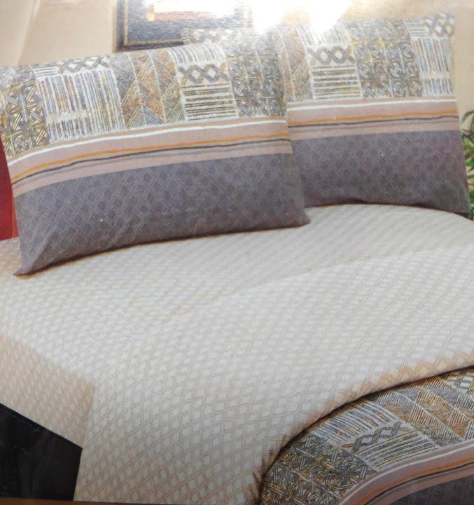 DaDa Bedding Geometric Striped Tan Brown Multi-Color Fitted + Flat Sheet & Pillow Cases Set (FSFS8279)-0