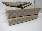 DaDa Bedding Geometric Striped Tan Brown Multi-Color Fitted + Flat Sheet & Pillow Cases Set (FSFS8279)-2