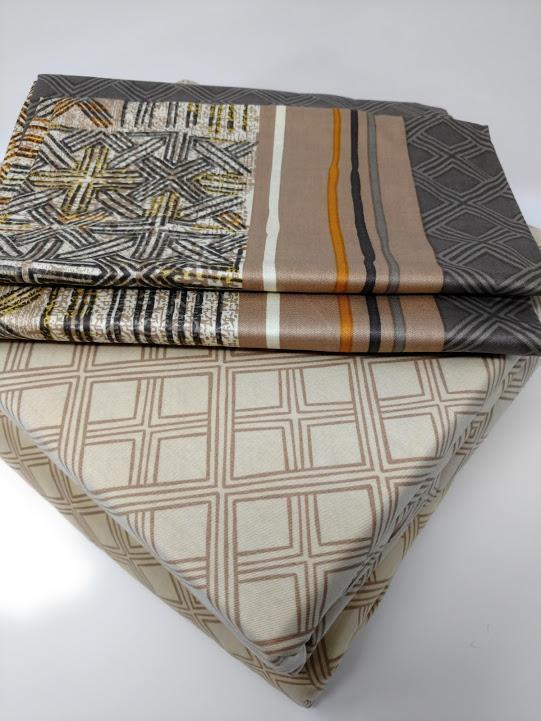 DaDa Bedding Geometric Striped Tan Brown Multi-Color Fitted + Flat Sheet & Pillow Cases Set (FSFS8279)-4