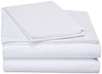 DaDa Bedding White Cotton Flat Sheet Set with Pillow Cases