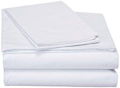 DaDa Bedding White Cotton Flat Sheet Set with Pillow Cases
