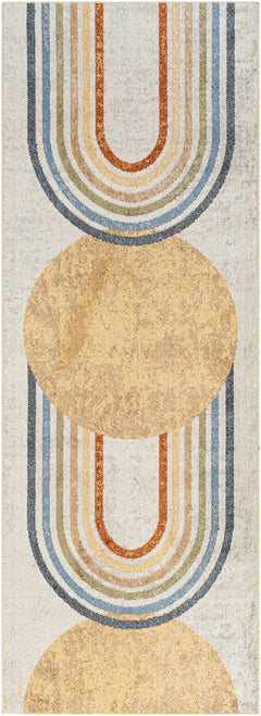 Low-Pile Giza Washable Rainbow Area Rug