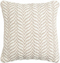 Ivory and Taupe Textured Wool Throw Pillow - Clearance