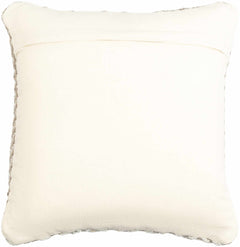 Ivory and Taupe Textured Wool Throw Pillow - Clearance