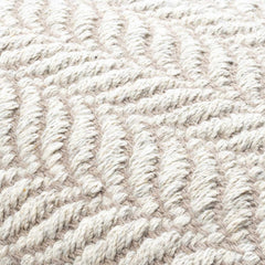 Ivory and Taupe Textured Wool Throw Pillow - Clearance