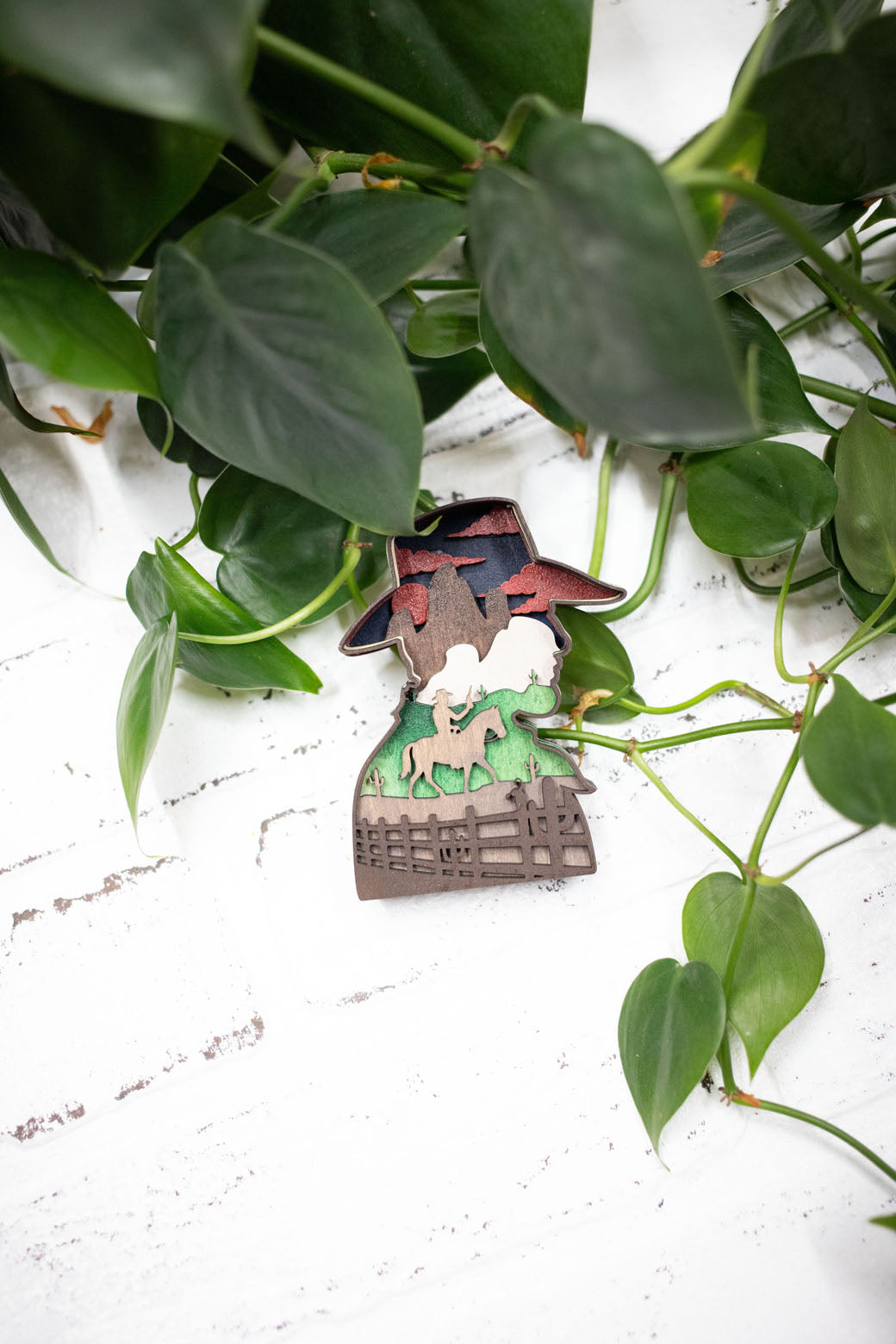 Laser Cut Cowboy,  Western 3D Diorama, Handmade Wild West Scene, Cowboy Decor-2