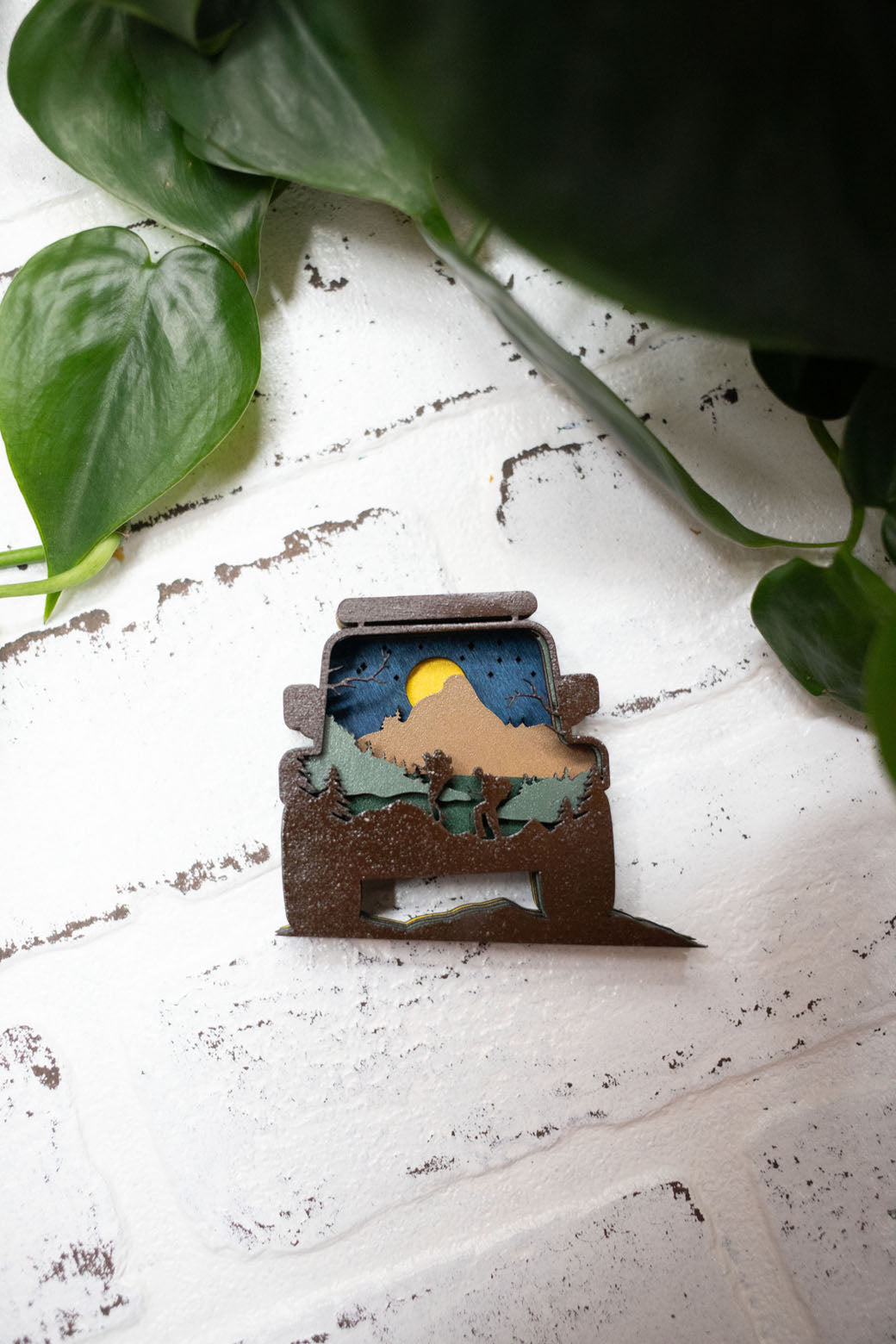 Laser Cut 4x4,  Off Road 3D Diorama, Handmade Hiking Scene, Wall Art, Hike Decor-1