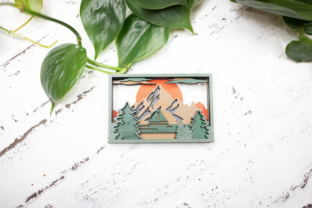 Laser Cut Nature Scene, Mountain 3D Diorama, Handmade Landscape Scene-1