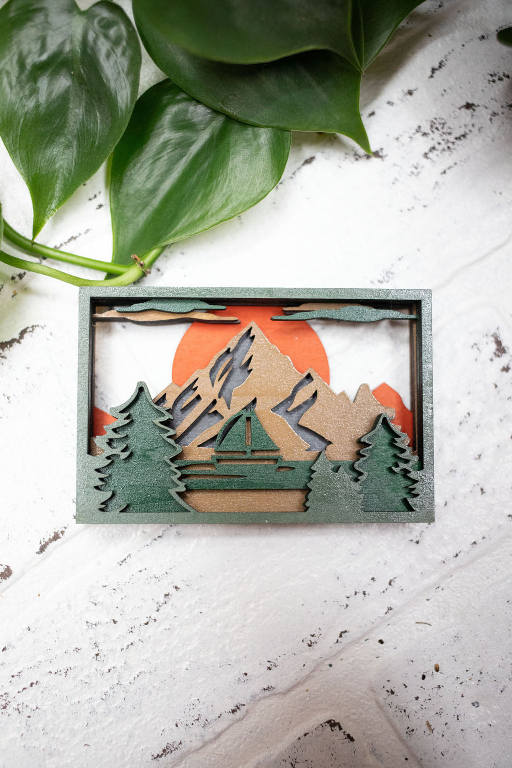 Laser Cut Nature Scene, Mountain 3D Diorama, Handmade Landscape Scene-2
