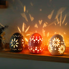 Set of 3 Ceramic Decorative Lamp 4" H(Egg)-4