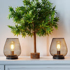 Set of 2- 6.5''H Metal Table Lamps (Brown)-3