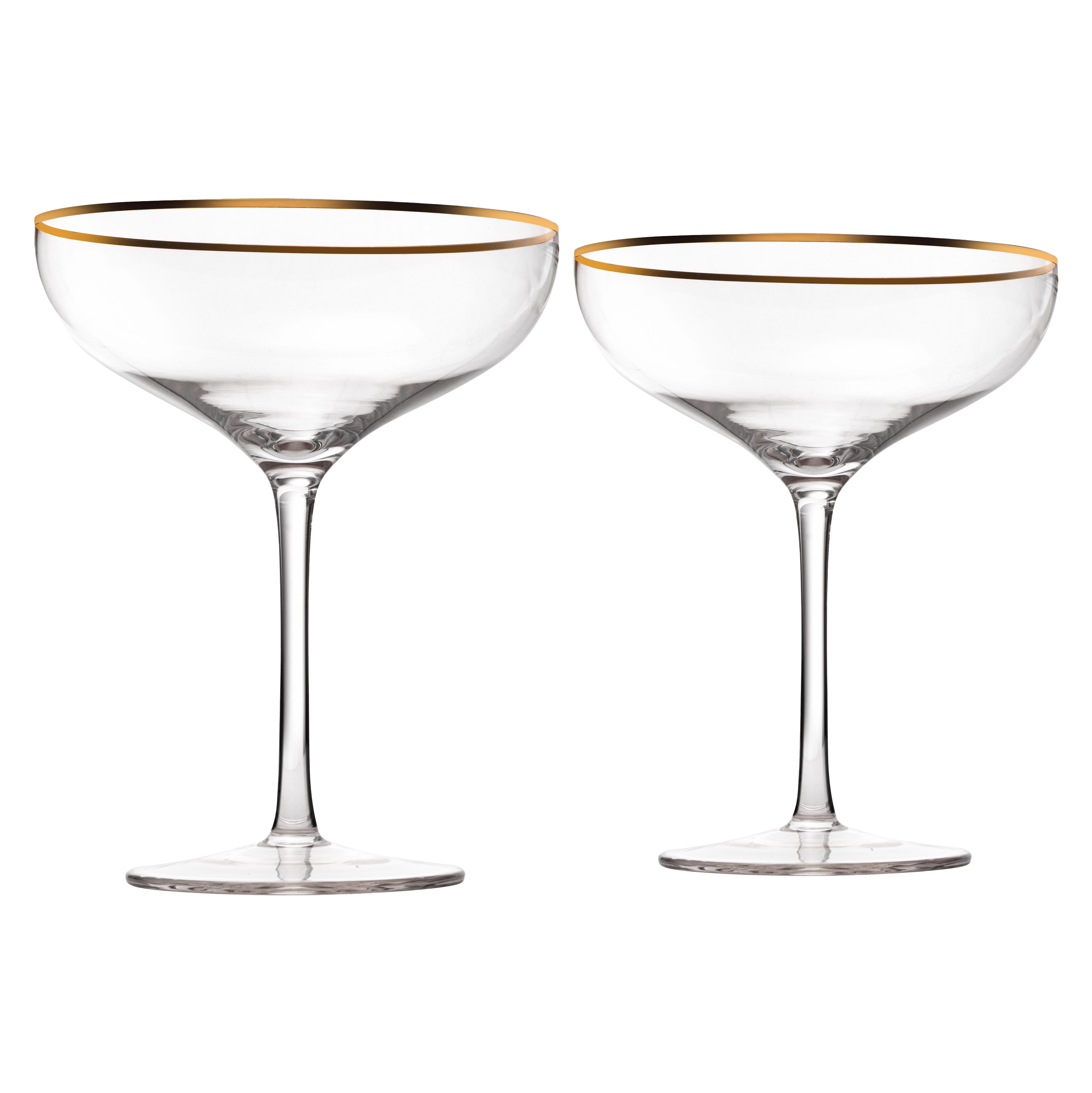The Wine Savant Colored Crystal Gilded Rim Coupe Glass, Large 9oz (Gold Rimmed)-0
