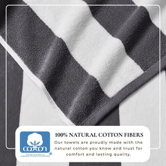 Cotton Velour Cabana Stripe Beach Towel - Novia Collection (Shipping fees may apply)
