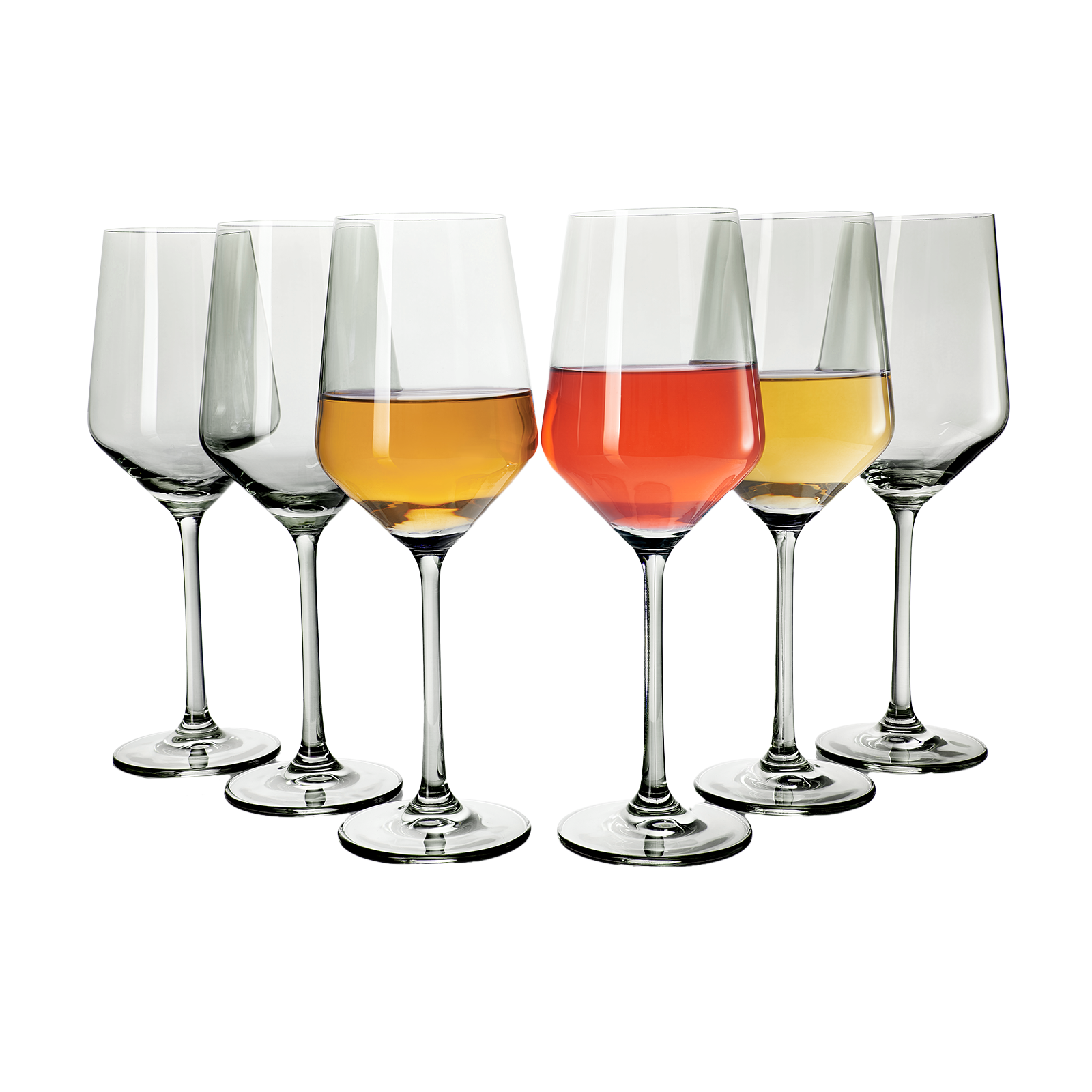 Colored Wine Glass Set, 12oz Glasses Set of 6 (Smoke Grey)-0