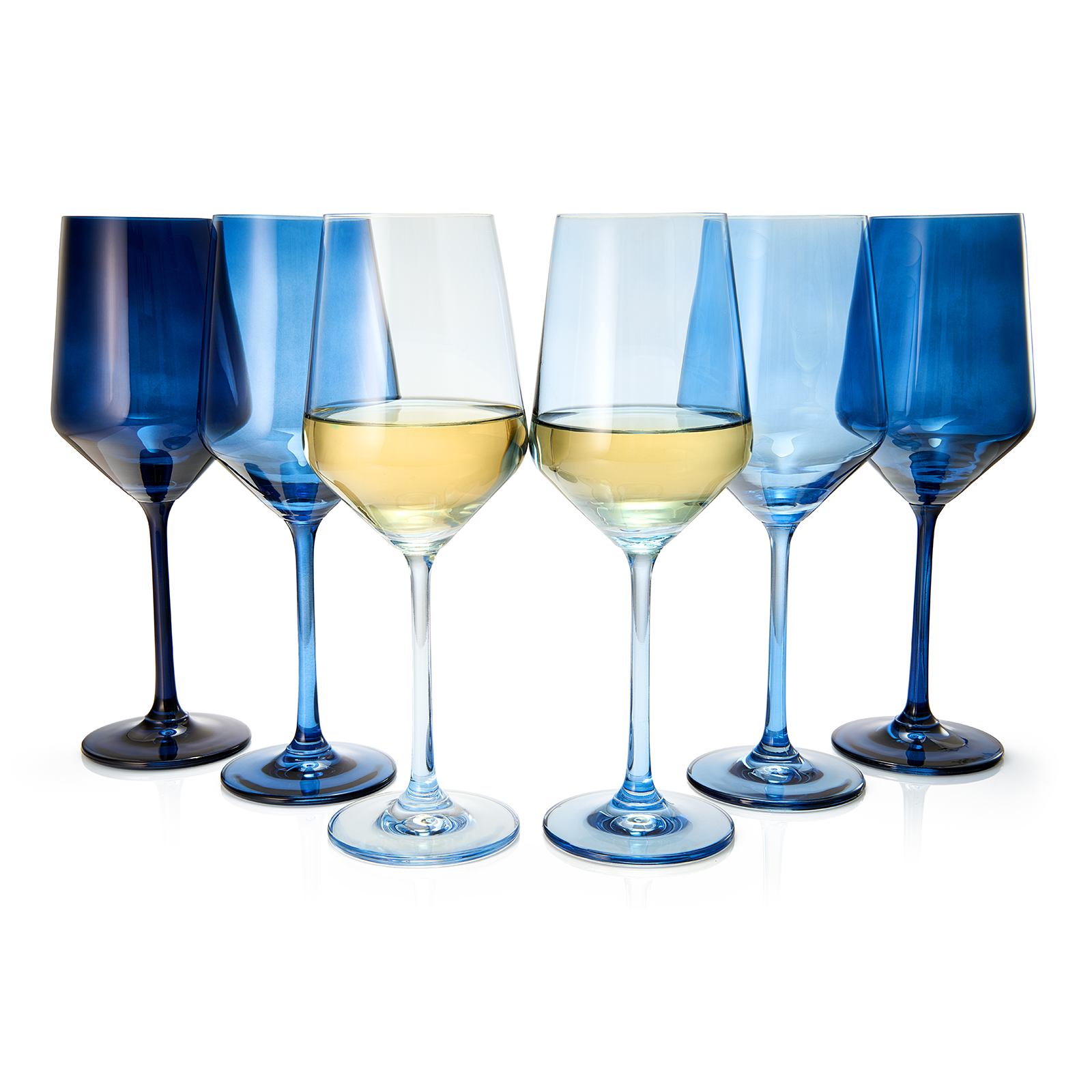 Blue Winter Wine Glasses | Set of 6 | Navy Blue Colors-3