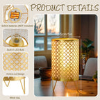 Set of 2 Battery Operated Lamp 9'' (Gold)-2
