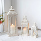 Set of 3  10/14/19.5''H Candle Lanterns (Cream White)-0