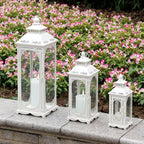 Set of 3  10/14/19.5''H Candle Lanterns (Cream White)-1