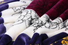 DaDa Bedding Botanical Floral Striped Carnations Mink Flannel Fleece Throw Blanket (XY9829)