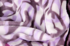 DaDa Bedding Orchid Blossoms Striped Floral Lavender Plush Fleece Flannel Throw Blanket (XY9833)