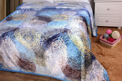 DaDa Bedding Swirly Navy Blue Lagoon Abstract Mink Flannel Fleece Throw Blanket (XY9897)-4