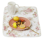DaDa Bedding Set of 4-Pieces Dainty Cottage Floral Roses Quilted Cotton Dining Table Placemats 13” x 19” (3036)-3