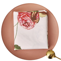 DaDa Bedding Set of 4-Pieces Romantic Roses Pink Floral Dining Table Napkins 18" x 18" (879)-0