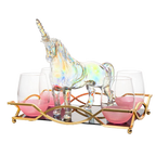 Iridescent Unicorn Wine Whiskey Decanter Set 750ml-0
