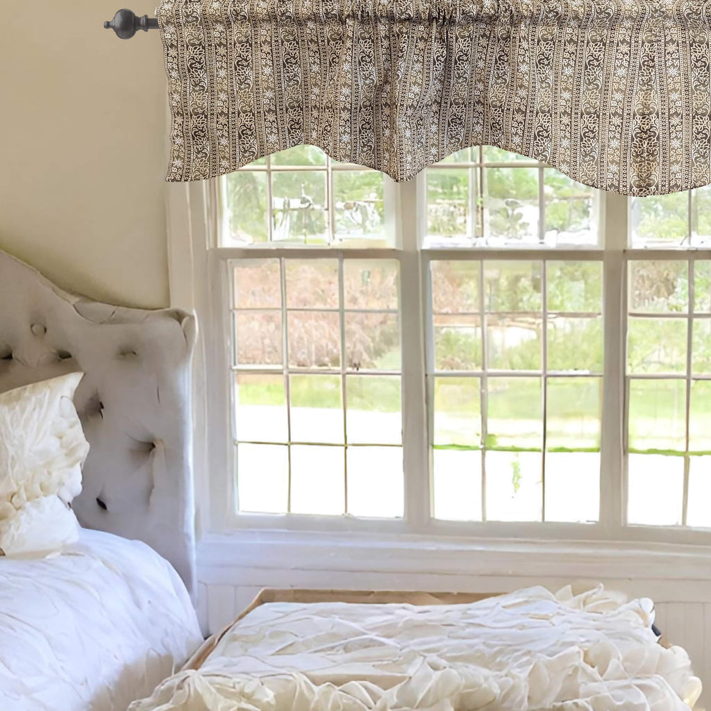 DaDa Bedding Moroccan Paisley Filigree Floral Window Curtain Valance - 18" x 52" (JHW-885)-2
