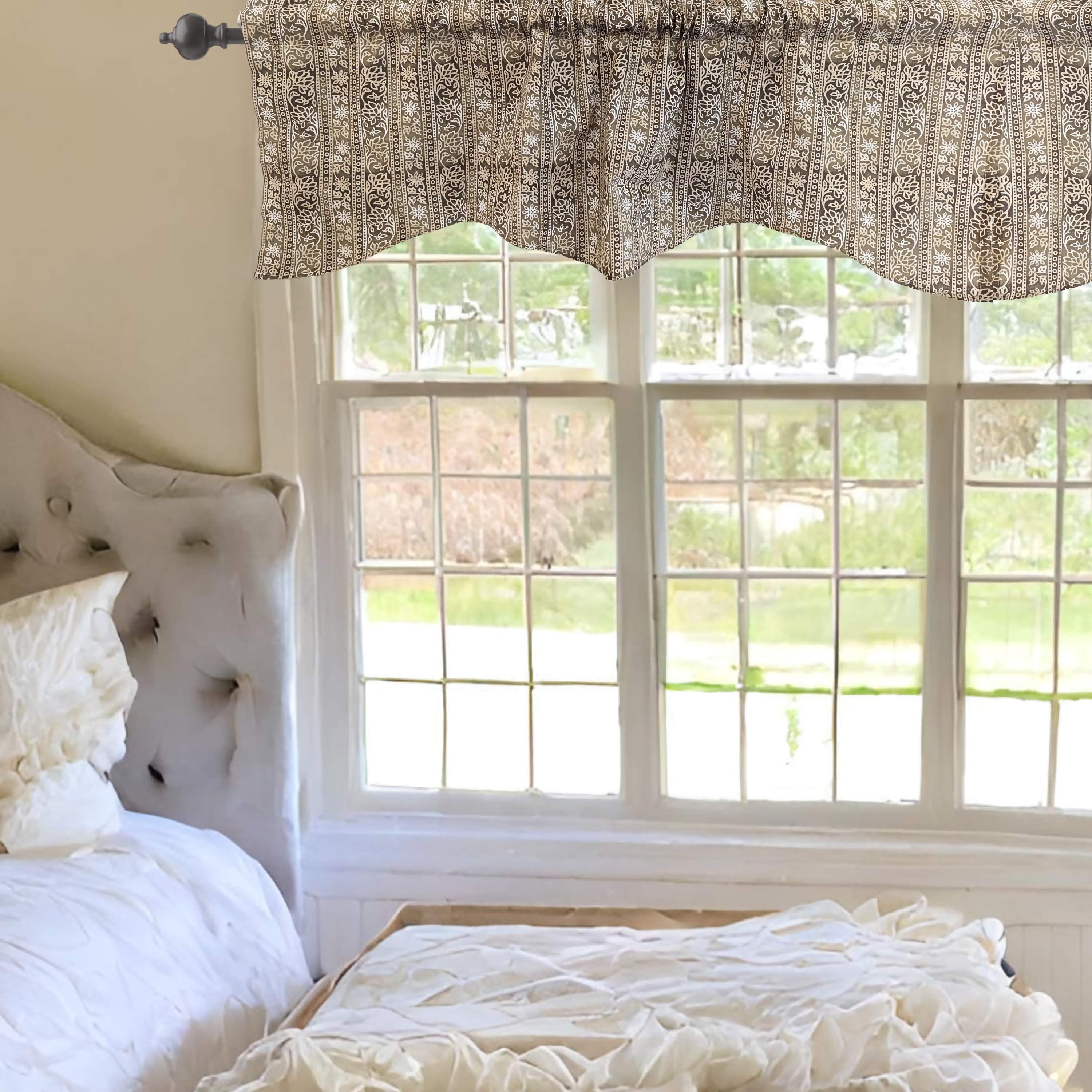 DaDa Bedding Moroccan Paisley Filigree Floral Window Curtain Valance - 18" x 52" (JHW-885)-2