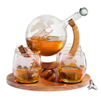 Etched World Decanter whiskey Globe - Whiskey Gift Set Globe-0