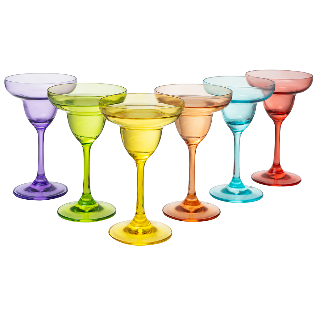 The Wine Savant Hand Blown Colorful Margarita (Set of 6)-0