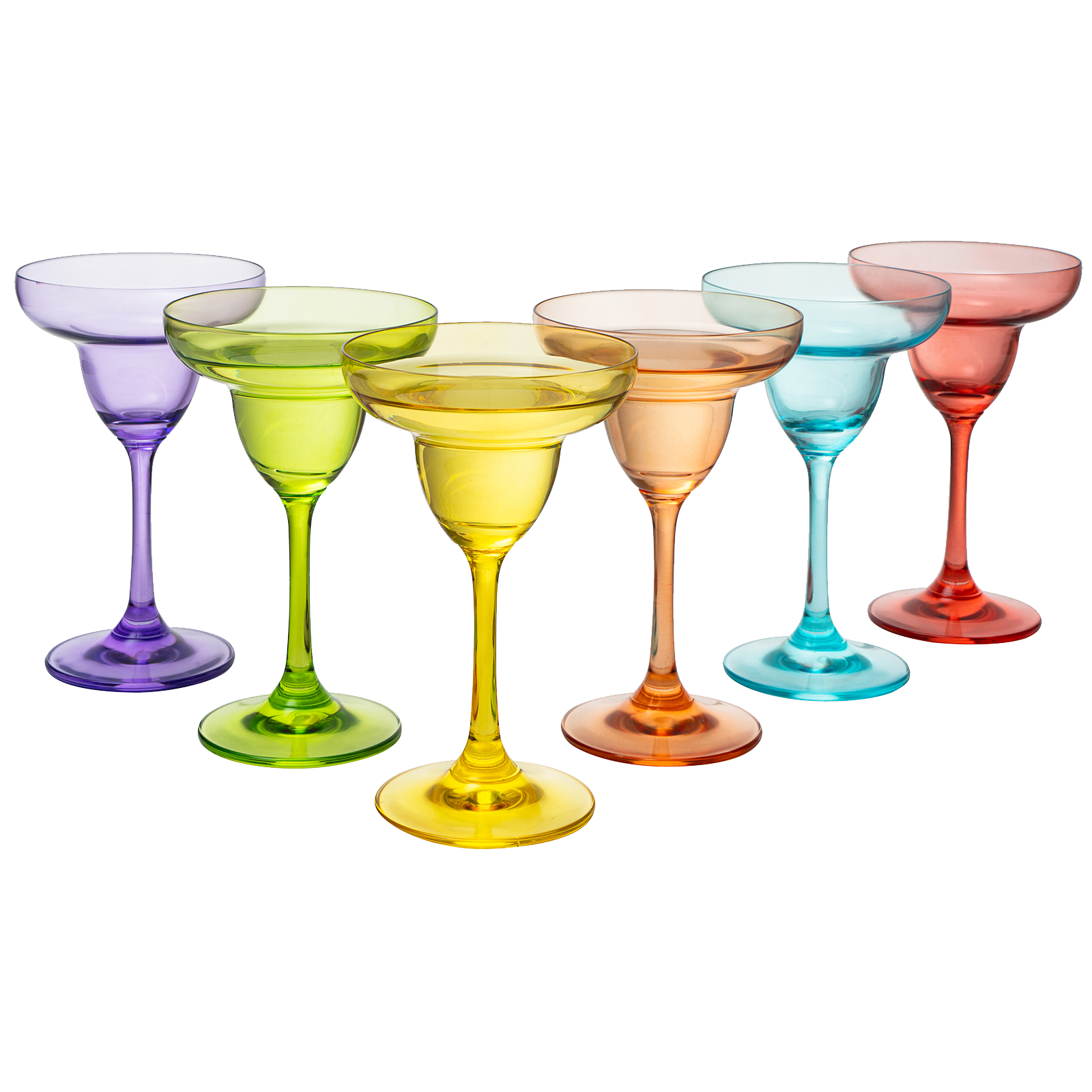 The Wine Savant Hand Blown Colorful Margarita (Set of 6)-0