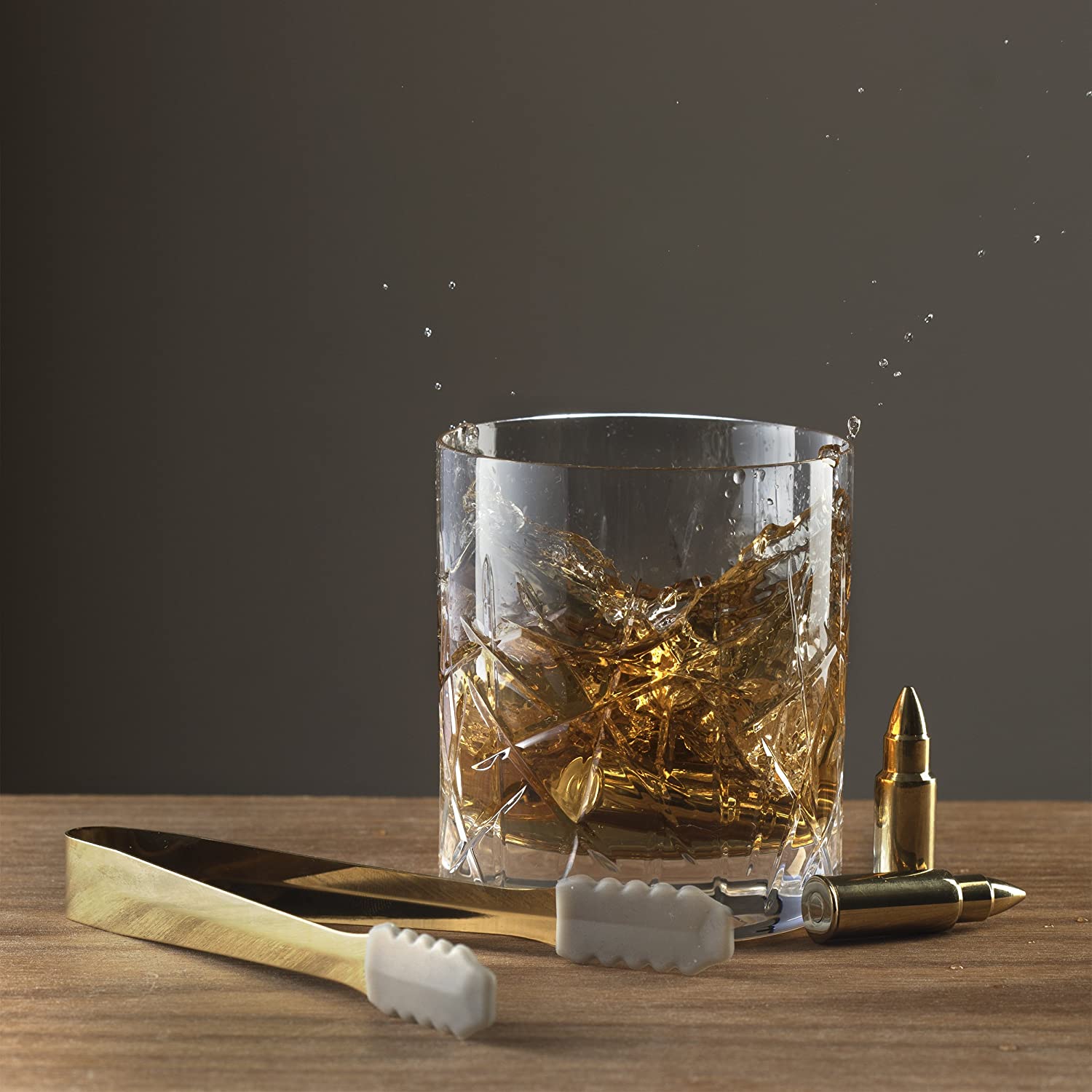 Bullet Whiskey Chillers Stones - 1.75in Whiskey Rocks, Set of 6 (Gold)-1